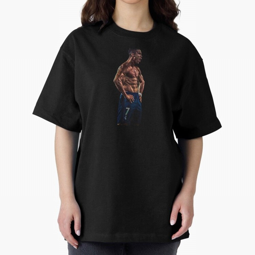 Christiano Ronaldo CR7 Oversized T-Shirt Bring a Champion Mindset to FIFA World Cup 2026 USA Canada Mexico for Fans of CR7 and Messi and Argentina, Bringing Vintage Soccer Flavor, Modern Football Stars, National Flags and Final Night Emotion; Ideal