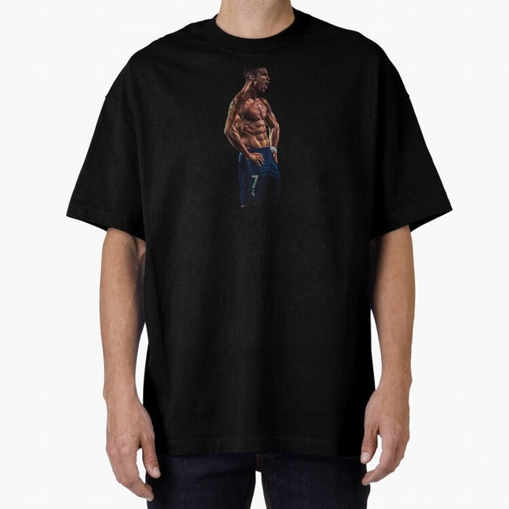 Christiano Ronaldo CR7 Oversized T-Shirt Bring a Champion Mindset to FIFA World Cup 2026 USA Canada Mexico for Fans of CR7 and Messi and Argentina, Bringing Vintage Soccer Flavor, Modern Football Stars, National Flags and Final Night Emotion; Ideal