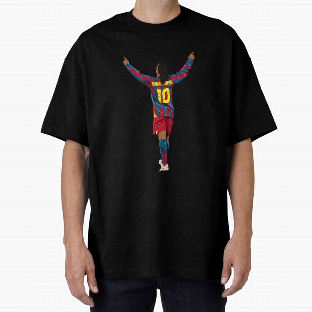 Ronaldinho Oversized T-Shirt Show Support during FIFA World Cup 2026 USA Canada Mexico Filled with Mbappe, Portugal Energy, Stadium Chants, National Pride, Trophy Dreams and Unforgettable Football Memories; Great for Watch Parties, Sports Bars,