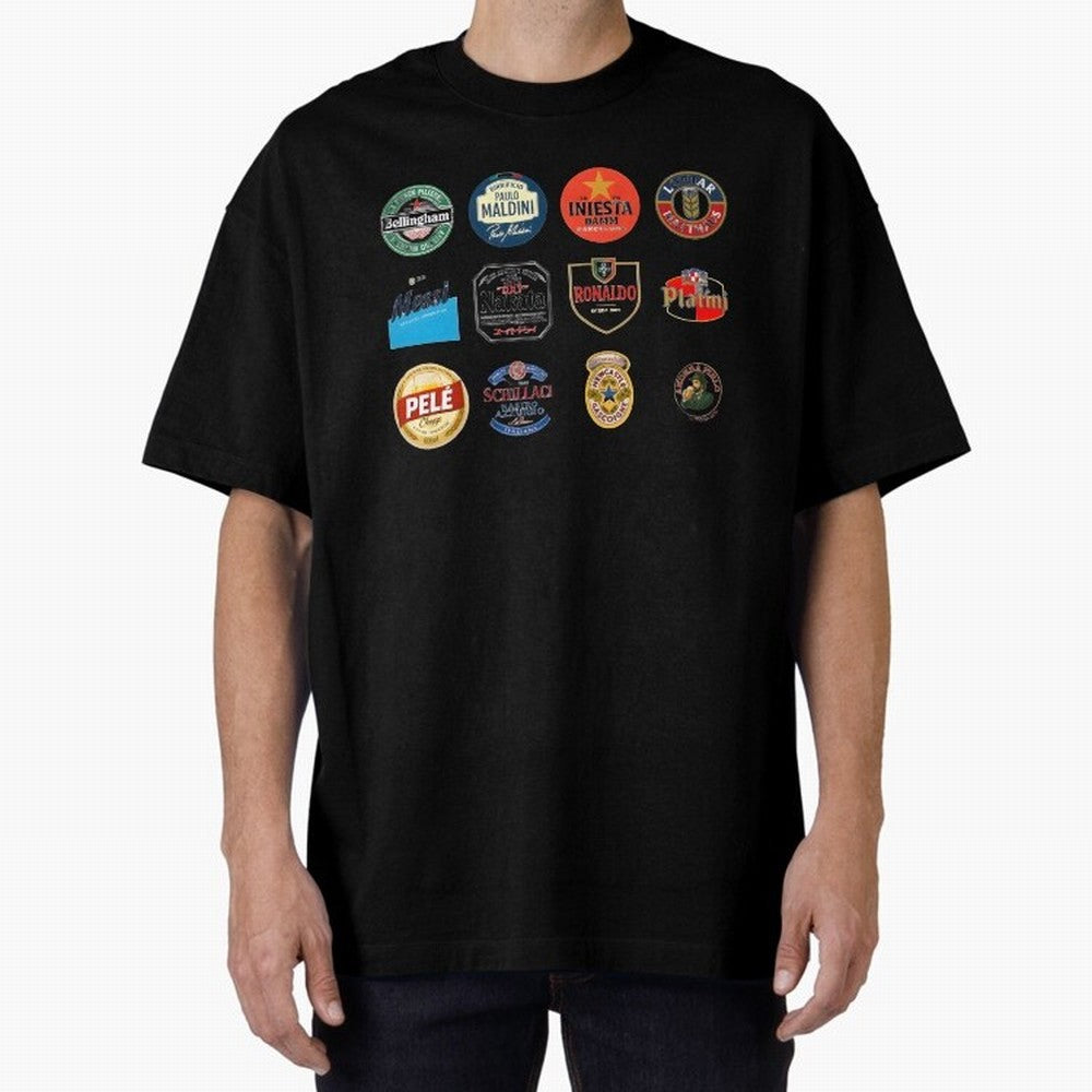 Legendary Lager Lineup ¨C Football Icons as Beer Labels (Sticker Set / Poster) Oversized T-Shirt Celebrate Soccer Greatness during FIFA World Cup 2026 USA Canada Mexico Inspired by Haaland and Mbappe, Spain Energy, Game Day Rituals, Football