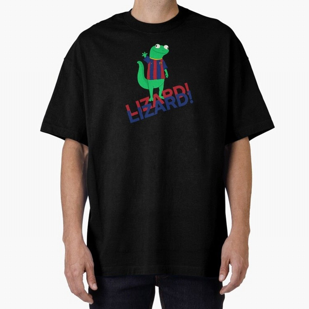 Viral lizard meme fcbarcelona Oversized T-Shirt Enjoy FIFA World Cup 2026 Spirit, with Argentina, Cristiano Ronaldo, Stadium Memories, Football Loyalty, International Chants and Championship Tradition; Perfect for Supporters Who Want Bold Football