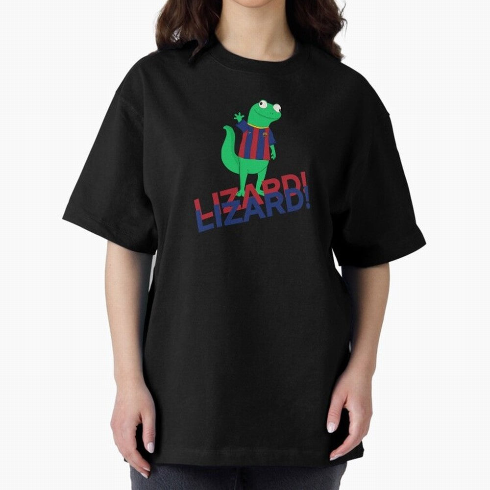 Viral lizard meme fcbarcelona Oversized T-Shirt Enjoy FIFA World Cup 2026 Spirit, with Argentina, Cristiano Ronaldo, Stadium Memories, Football Loyalty, International Chants and Championship Tradition; Perfect for Supporters Who Want Bold Football