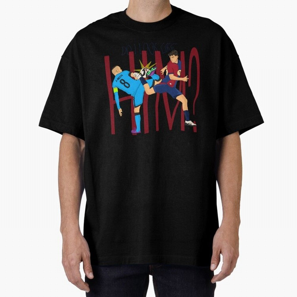 Iniesta and pedri the past and present Oversized T-Shirt Show Your Tournament Heart for FIFA World Cup 2026 Group Stage for Fans of CR7 and Messi and Portugal, Spain and Germany, Bringing Goal Celebration Energy, Supporter Heritage, Football Icons
