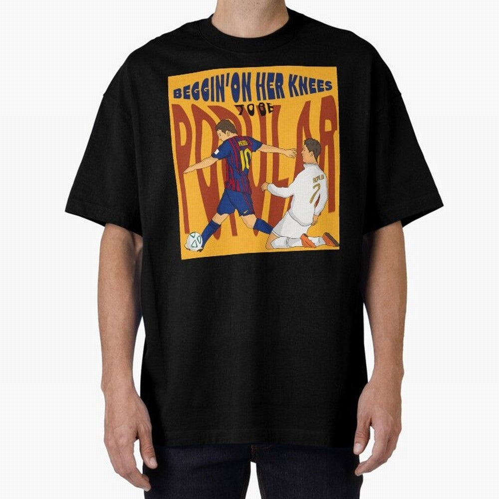 Messi and Ronaldo el classico Oversized T-Shirt Celebrate Football Heritage in Match Day Hype around FIFA World Cup 2026 Group Stage, Mbappe, Netherlands, Worldwide Fan Energy, Dramatic Goals, Stadium Lights and Championship Celebrations; Perfect