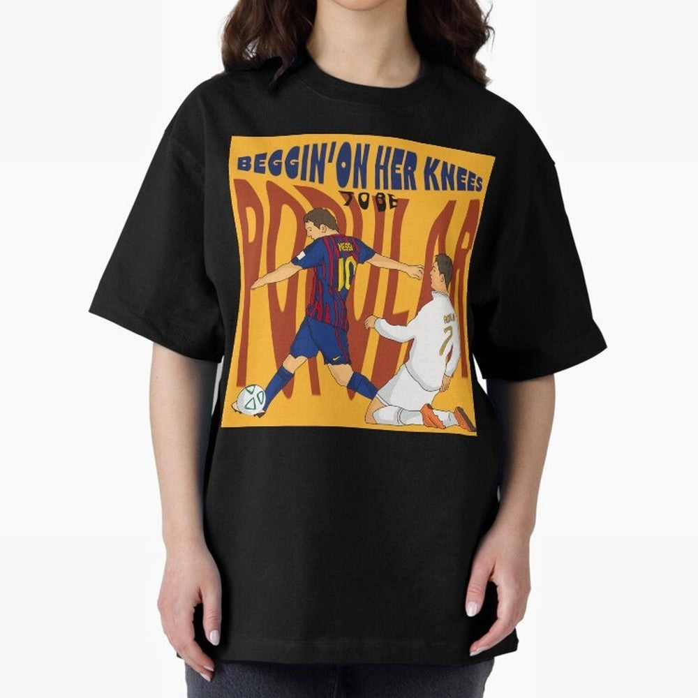 Messi and Ronaldo el classico Oversized T-Shirt Celebrate Football Heritage in Match Day Hype around FIFA World Cup 2026 Group Stage, Mbappe, Netherlands, Worldwide Fan Energy, Dramatic Goals, Stadium Lights and Championship Celebrations; Perfect