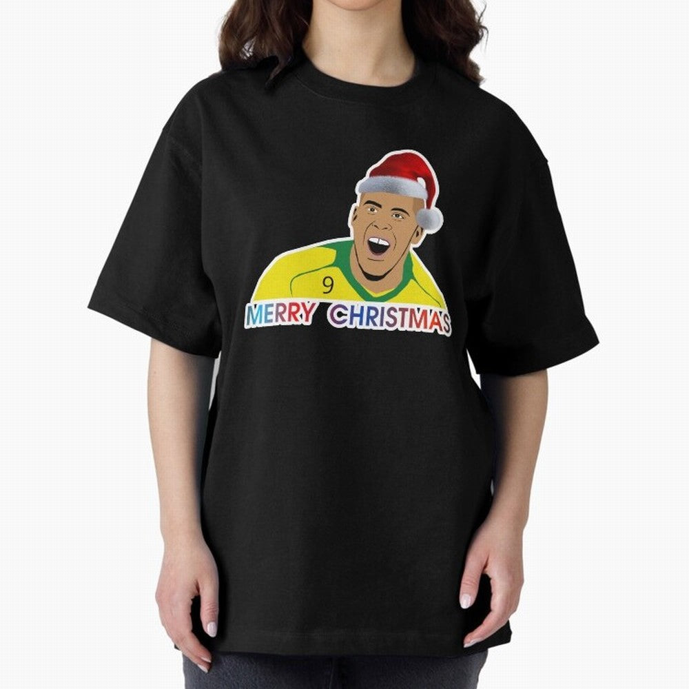 Ronaldo Christmas illustration Oversized T-Shirt Upgrade FIFA World Cup 2026 USA Canada Mexico Driven by Cristiano Ronaldo, Haaland and CR7, Netherlands Energy, Football History, Final Match Energy, Crowd Noise and Once in a Lifetime Moments; Great