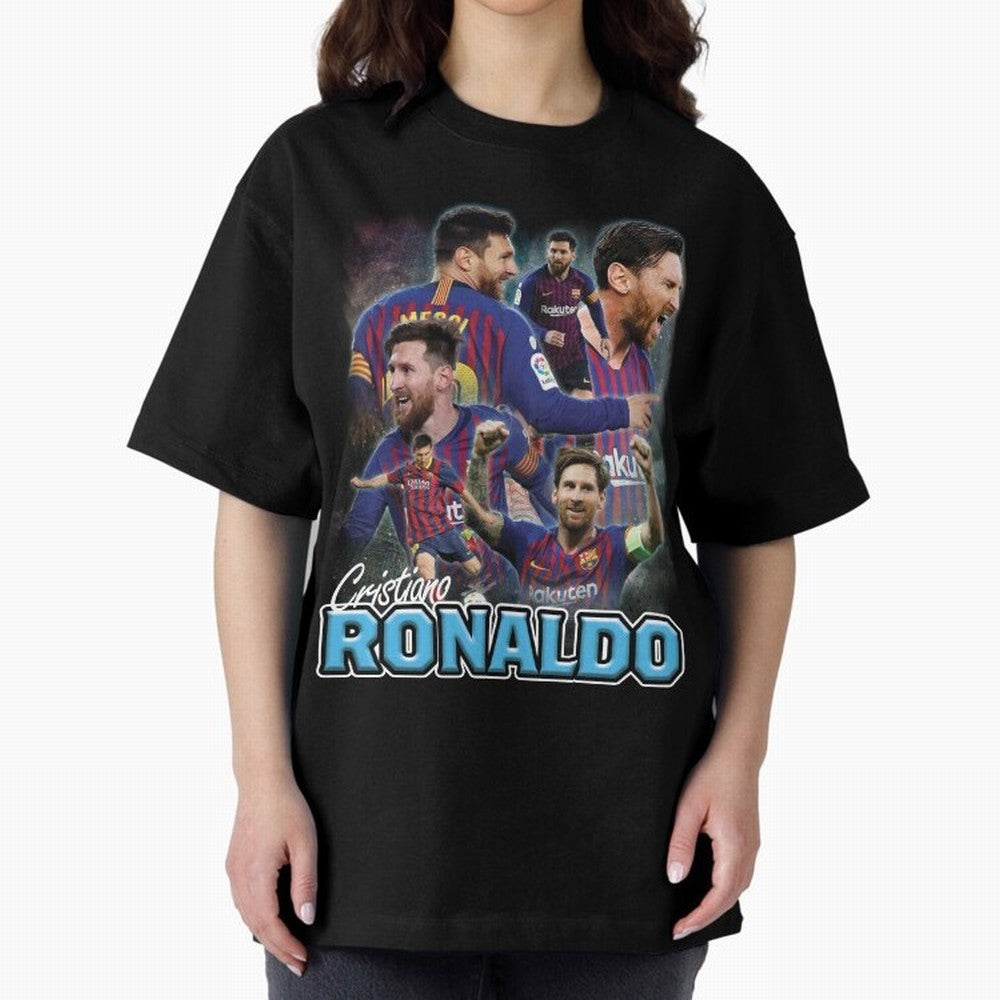Ronaldo / Messi Pardoy Shirt Oversized T-Shirt Refresh the FIFA World Cup 2026 USA Canada Mexico Journey through Neymar, Haaland and Cristiano Ronaldo Highlights, England, France and Netherlands Pride, Stadium Chants, National Pride, Trophy Dreams