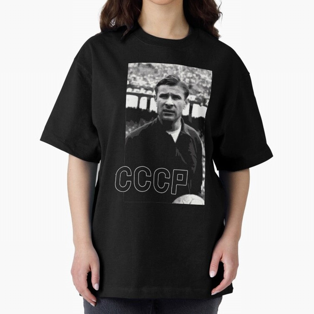Lev Yashin Football Legends1 Oversized T-Shirt Elevate Match Day Hype around FIFA World Cup 2026, Cristiano Ronaldo, Argentina and Brazil, Stadium Memories, Football Loyalty, International Chants and Championship Tradition; Created for Match Day