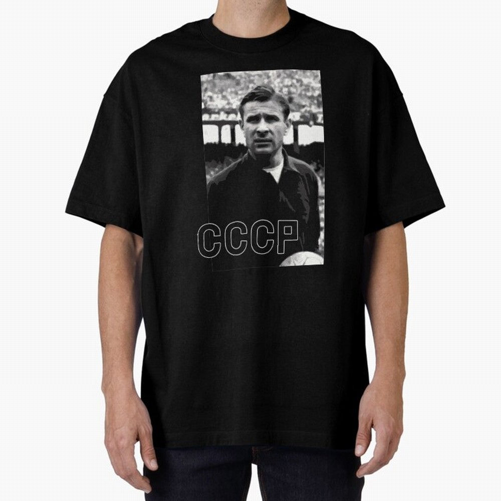 Lev Yashin Football Legends1 Oversized T-Shirt Elevate Match Day Hype around FIFA World Cup 2026, Cristiano Ronaldo, Argentina and Brazil, Stadium Memories, Football Loyalty, International Chants and Championship Tradition; Created for Match Day