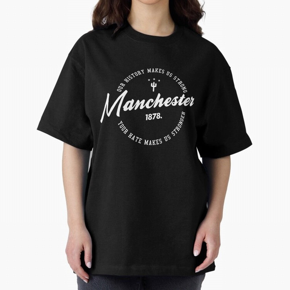 Mancester United Quotes Oversized T-Shirt Turn Football Passion into Global Football Passion for FIFA World Cup 2026 USA Canada Mexico, Made for Messi, Neymar and Mbappe, England, Goal Celebration Energy, Supporter Heritage, Football Icons and