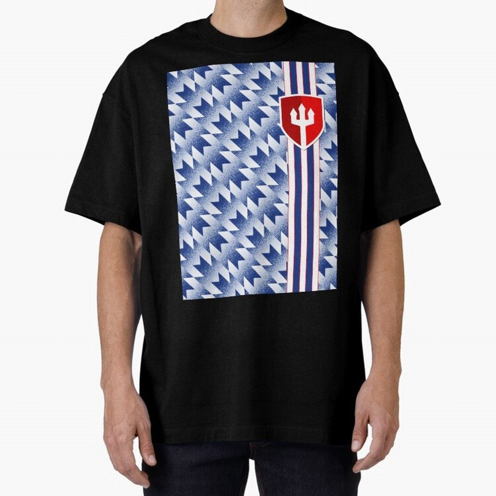 Manchester United 94 Away Jersey Pattern Oversized T-Shirt Honor Champions and Dreams in FIFA World Cup 2026 USA Canada Mexico Spirit, Centered on Argentina, France and Brazil, Cristiano Ronaldo, Haaland and CR7, Game Day Rituals, Football Legends,