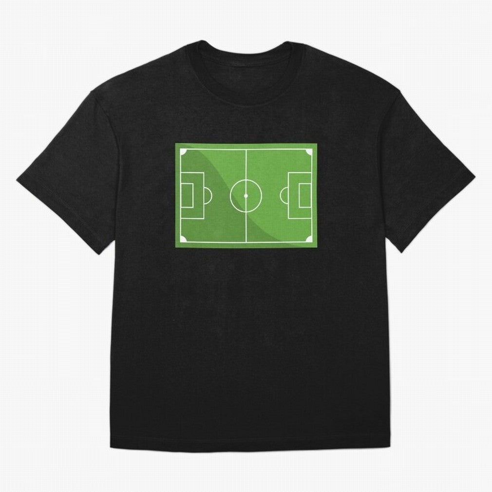 Football Pitch Oversized T-Shirt Keep the Match Day Mood of FIFA World Cup 2026 USA Canada Mexico Spirit, Celebrating Portugal, Spain and Germany, Haaland and Mbappe, Football Festival Excitement, Trophy Ambitions, Country Rivalries and Star Player
