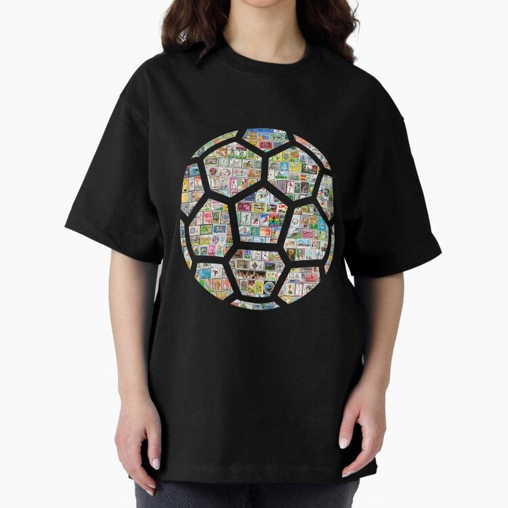 Philately Soccer Ball Oversized T-Shirt Elevate Match Day Hype around FIFA World Cup 2026 Group Stage, Messi, Neymar and Mbappe, Argentina and Brazil, Tournament Hype, Historic Matchups, Family Viewing Parties and Global Sports Pride; Perfect for