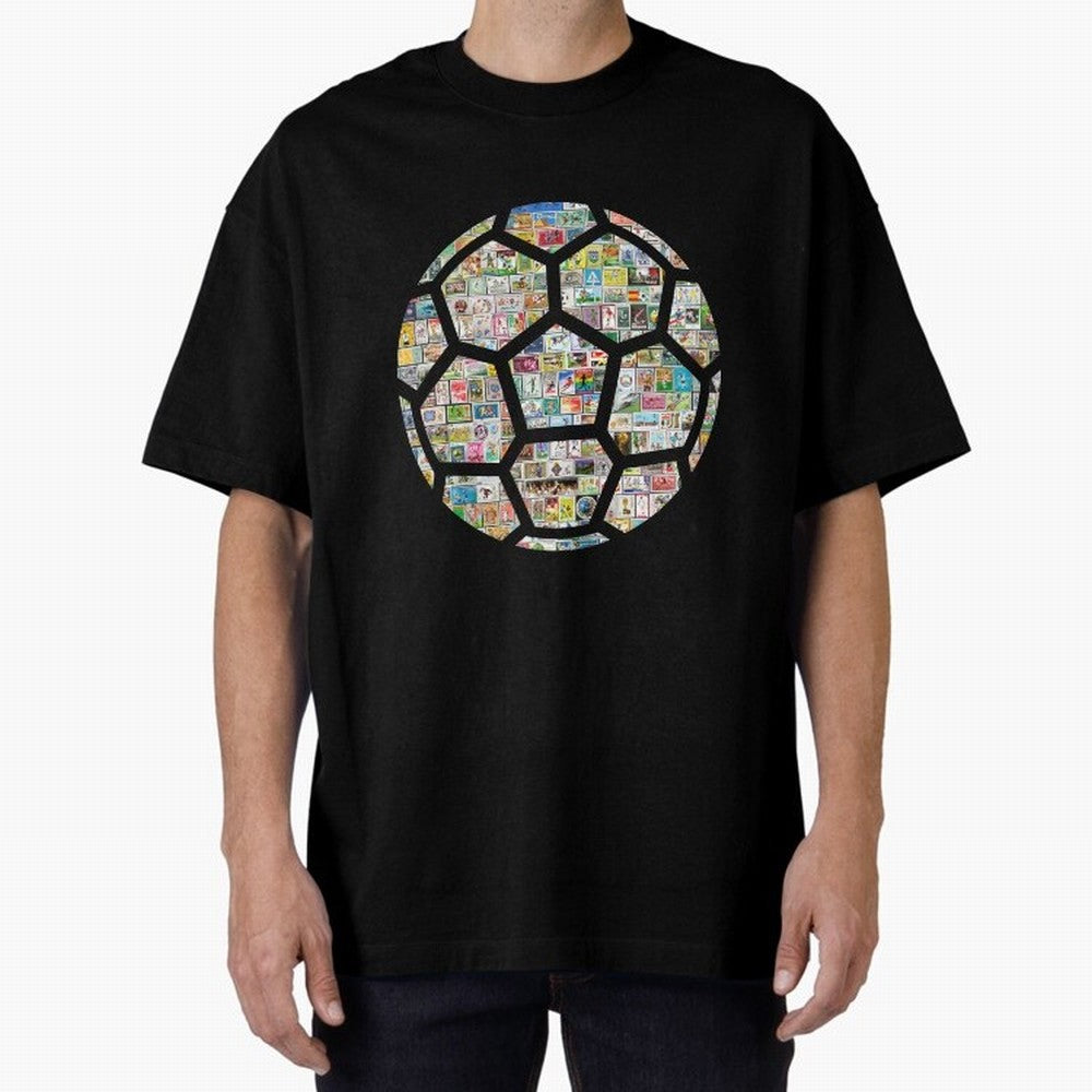 Philately Soccer Ball Oversized T-Shirt Elevate Match Day Hype around FIFA World Cup 2026 Group Stage, Messi, Neymar and Mbappe, Argentina and Brazil, Tournament Hype, Historic Matchups, Family Viewing Parties and Global Sports Pride; Perfect for