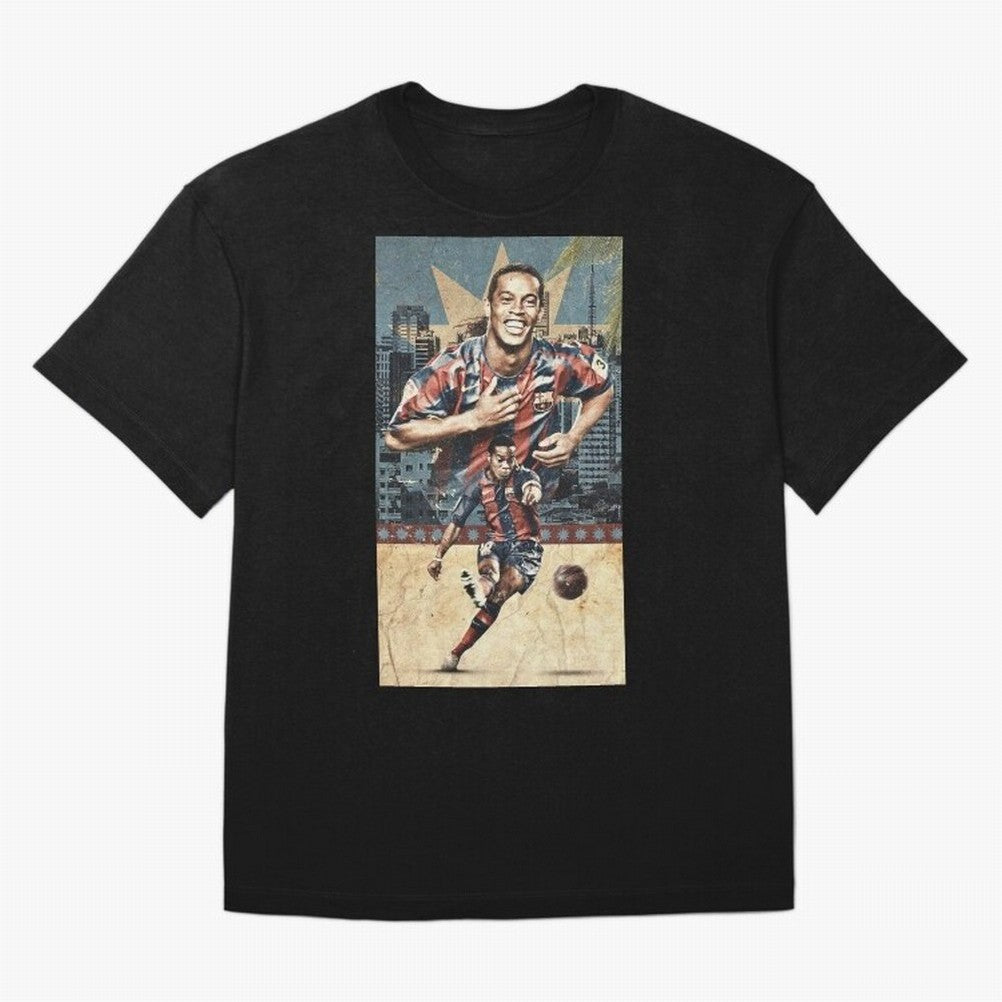 Ronaldinho Design Oversized T-Shirt Step into the FIFA World Cup 2026 USA Canada Mexico Journey through Cristiano Ronaldo Highlights, Portugal Pride, Football Passion, Legendary Performances, Festival Vibes and Supporter Community; Perfect for