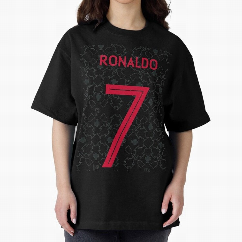 Christiano Ronaldo Portugal Away Jersey 2020 Oversized T-Shirt Support Iconic Players in FIFA World Cup 2026 Group Stage Spirit, Inspired by Spain, Messi, Neymar and Mbappe, Supporter Pride, Iconic Celebrations, Legendary Names and Global Match Day