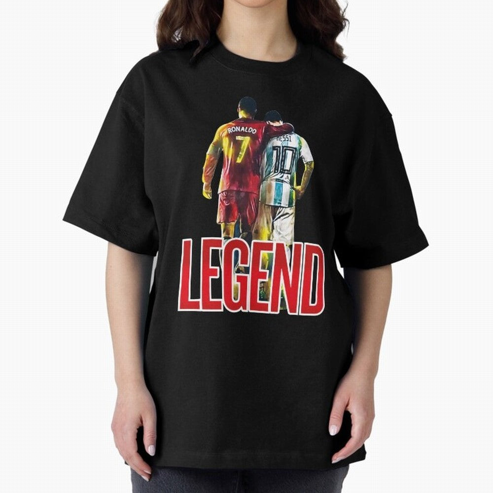 LEGEND MESSI & RONALDO POSTER Oversized T-Shirt Experience FIFA World Cup 2026 Spirit, Built around Argentina, Messi, Stadium Chants, National Pride, Trophy Dreams and Unforgettable Football Memories; Ideal for Fans Who Follow Messi, Cristiano