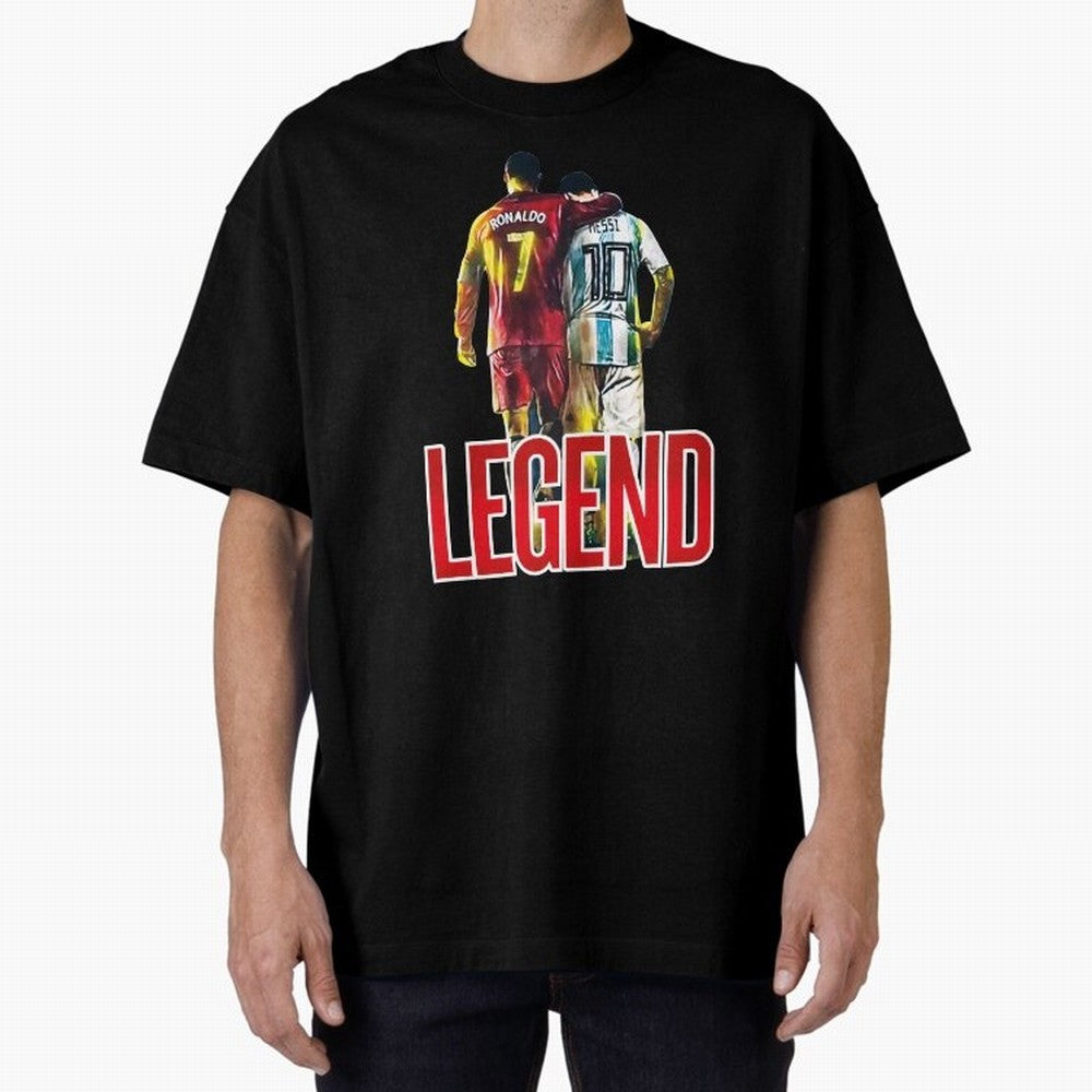 LEGEND MESSI & RONALDO POSTER Oversized T-Shirt Experience FIFA World Cup 2026 Spirit, Built around Argentina, Messi, Stadium Chants, National Pride, Trophy Dreams and Unforgettable Football Memories; Ideal for Fans Who Follow Messi, Cristiano