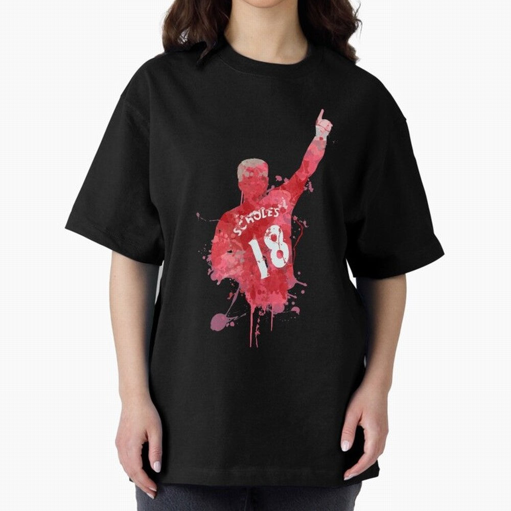 Paul Scholes Manchester United Legend Art Oversized T-Shirt Celebrate Unforgettable Nights in FIFA World Cup 2026 Group Stage Spirit, Made for Spain, Mbappe, Championship Spirit, Famous Goals, Roaring Crowds and International Football Unity;