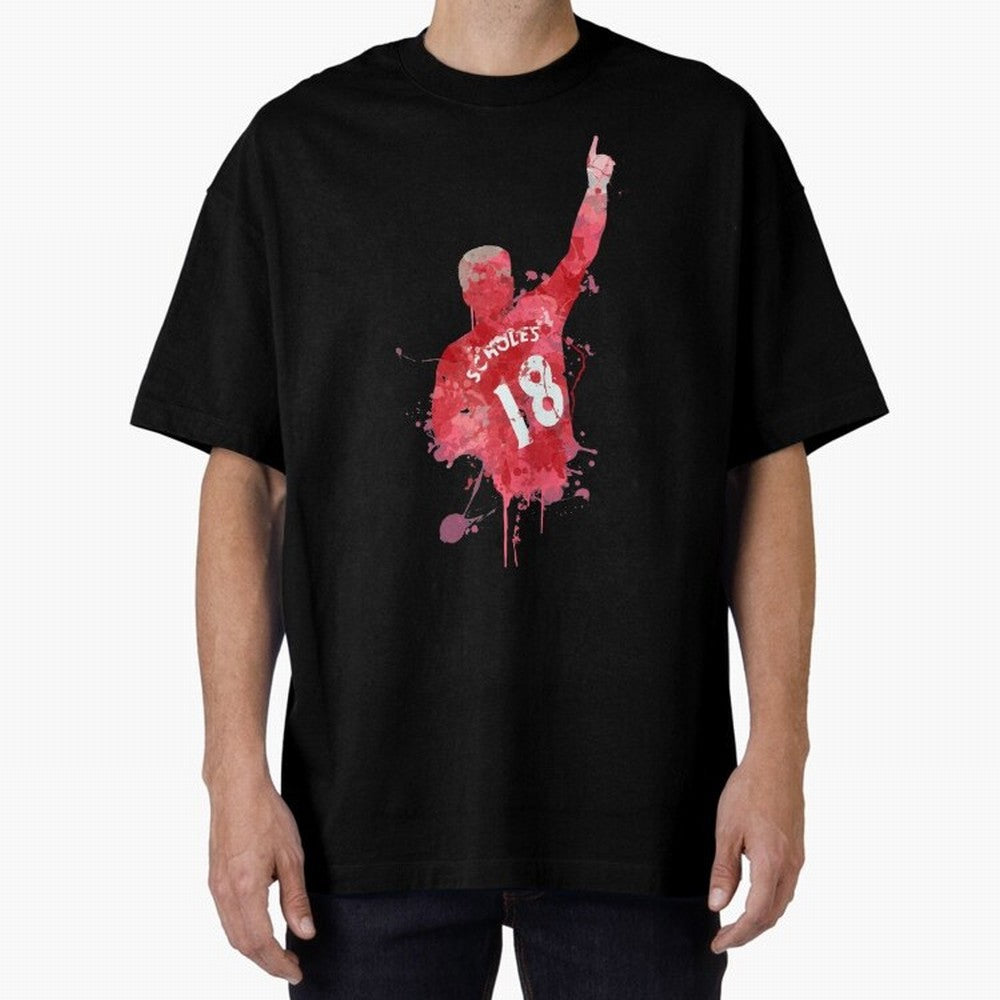 Paul Scholes Manchester United Legend Art Oversized T-Shirt Celebrate Unforgettable Nights in FIFA World Cup 2026 Group Stage Spirit, Made for Spain, Mbappe, Championship Spirit, Famous Goals, Roaring Crowds and International Football Unity;