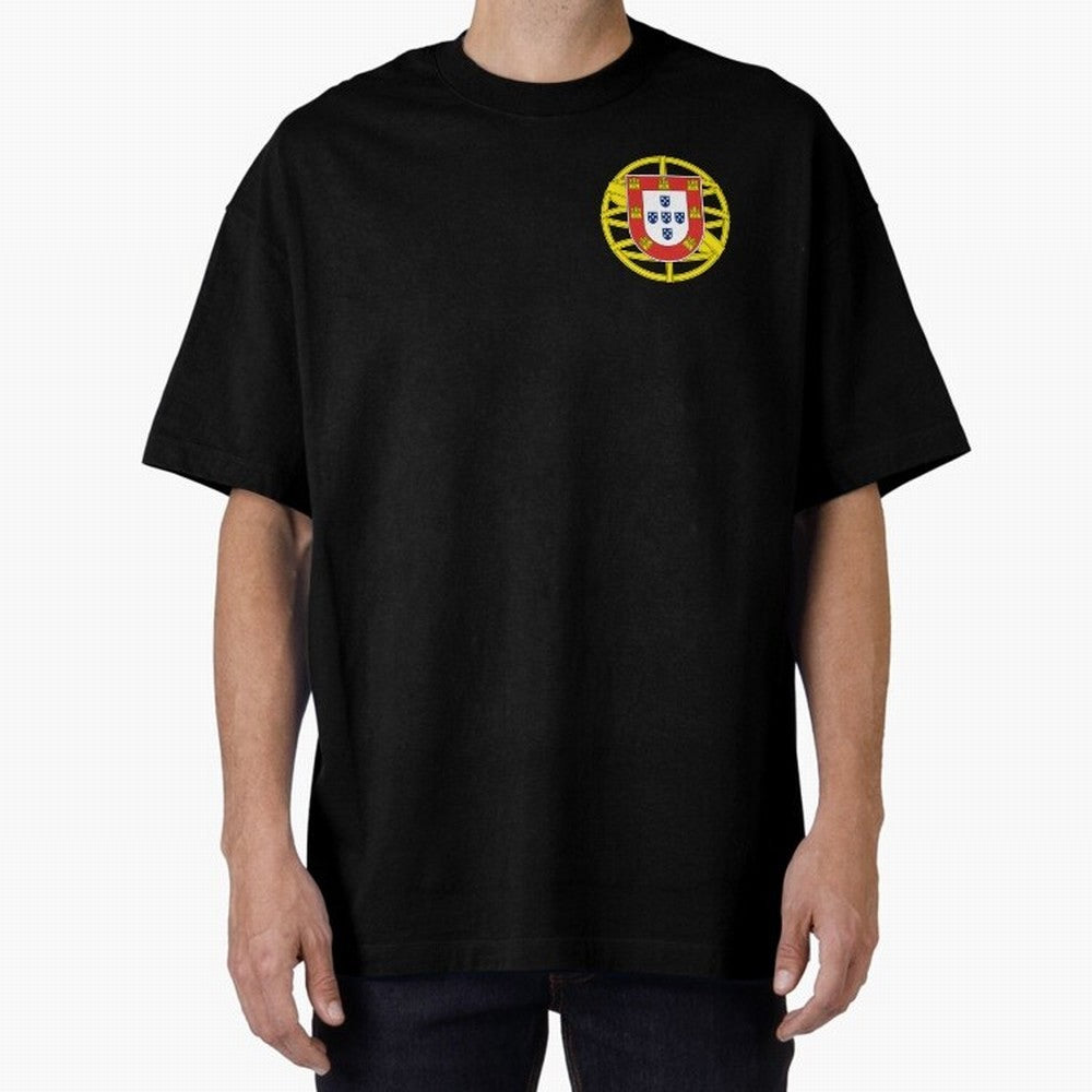 Portugal Coat of Arms Oversized T-Shirt Turn Up for FIFA World Cup 2026 USA Canada Mexico Driven by Messi and Cristiano Ronaldo, Portugal, Spain and Germany Energy, Championship Spirit, Famous Goals, Roaring Crowds and International Football Unity;