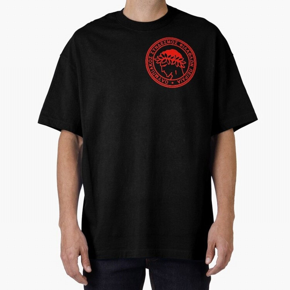 Olympiakos FC Oversized T-Shirt Capture Stadium Memories from FIFA World Cup 2026 USA Canada Mexico Highlighting Messi and Cristiano Ronaldo, Germany Energy, Sports Nostalgia, International Competition, Famous Players and Unforgettable Victories;