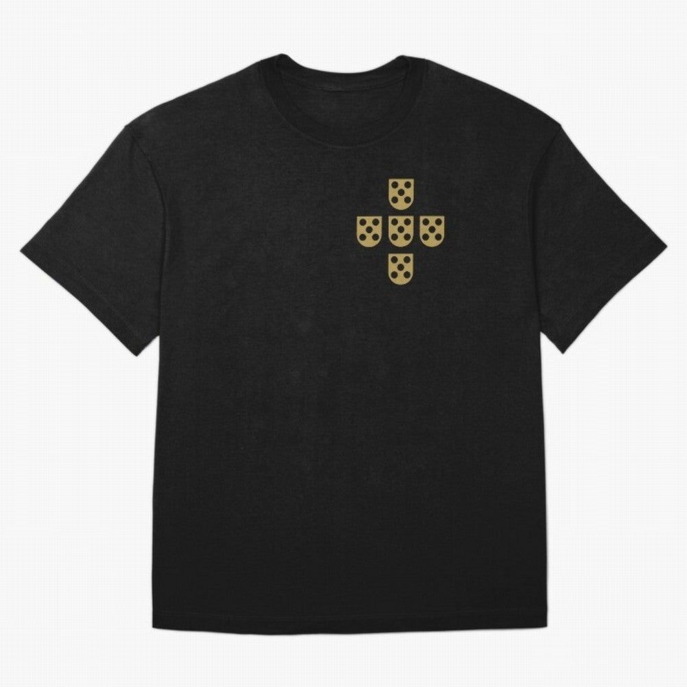 Quinas Portugal Gold B Oversized T-Shirt Fuel Global Football Passion for FIFA World Cup 2026, Capturing CR7 and Messi, Spain, Football History, Final Match Energy, Crowd Noise and Once in a Lifetime Moments; Built for Supporters Chasing Trophy