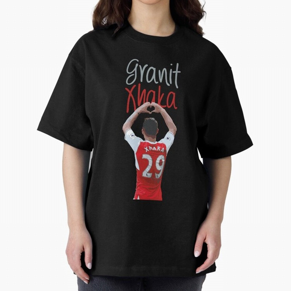 Granit Xhaka Oversized T-Shirt Represent Global Football Passion for FIFA World Cup 2026 Group Stage, Centered on Haaland, Portugal, Tournament Hype, Historic Matchups, Family Viewing Parties and Global Sports Pride; Ideal for Fans Who Follow