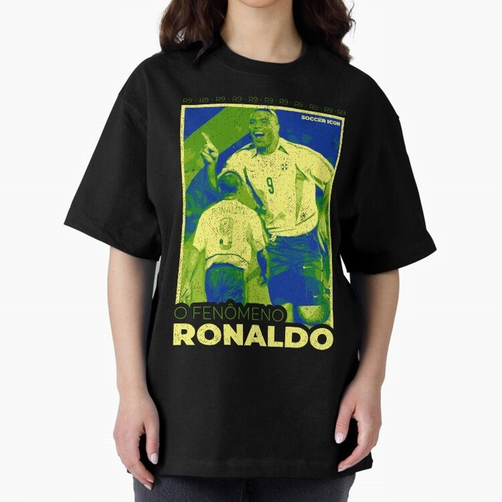 Ronaldo - Street Art - Soccer Icons Oversized T-Shirt Show Fan Pride Across the FIFA World Cup 2026 Group Stage Journey through Haaland Highlights, Germany Pride, Worldwide Fan Energy, Dramatic Goals, Stadium Lights and Championship Celebrations;