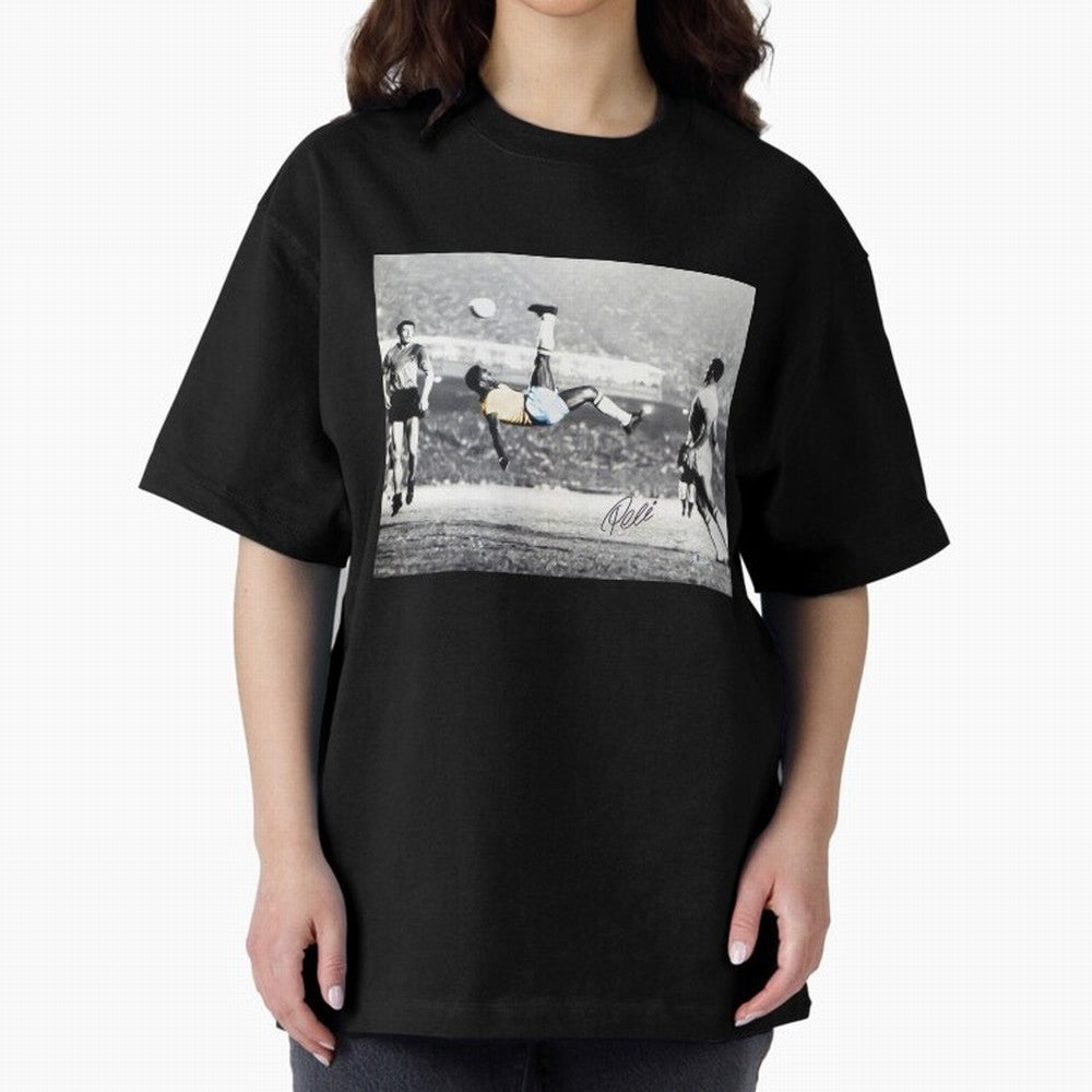 Classic Pele Bicycle Kick Legend1 Oversized T-Shirt Honor FIFA World Cup 2026 for Fans of Haaland and Portugal, Spain and Germany, Bringing Tournament Hype, Historic Matchups, Family Viewing Parties and Global Sports Pride; Great for Watch Parties,