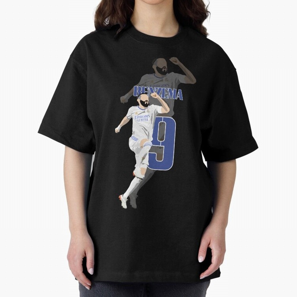Karim Benzema 9 Oversized T-Shirt Bring a Vintage Feel to the FIFA World Cup 2026 Journey through Mbappe and Neymar Highlights, France Pride, Championship Spirit, Famous Goals, Roaring Crowds and International Football Unity; Ideal for Fans Who