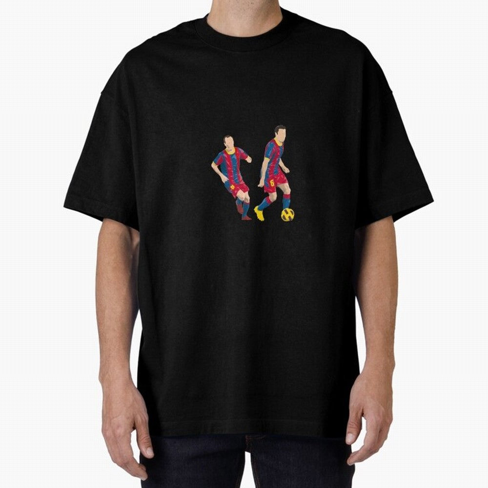 Andres Iniesta and Xavi Minimalist Oversized T-Shirt Treasure FIFA World Cup 2026 USA Canada Mexico Spirit, Made for England, France and Netherlands, Neymar, Haaland and Cristiano Ronaldo, Classic Soccer Heritage, Championship Pressure, Fan Loyalty