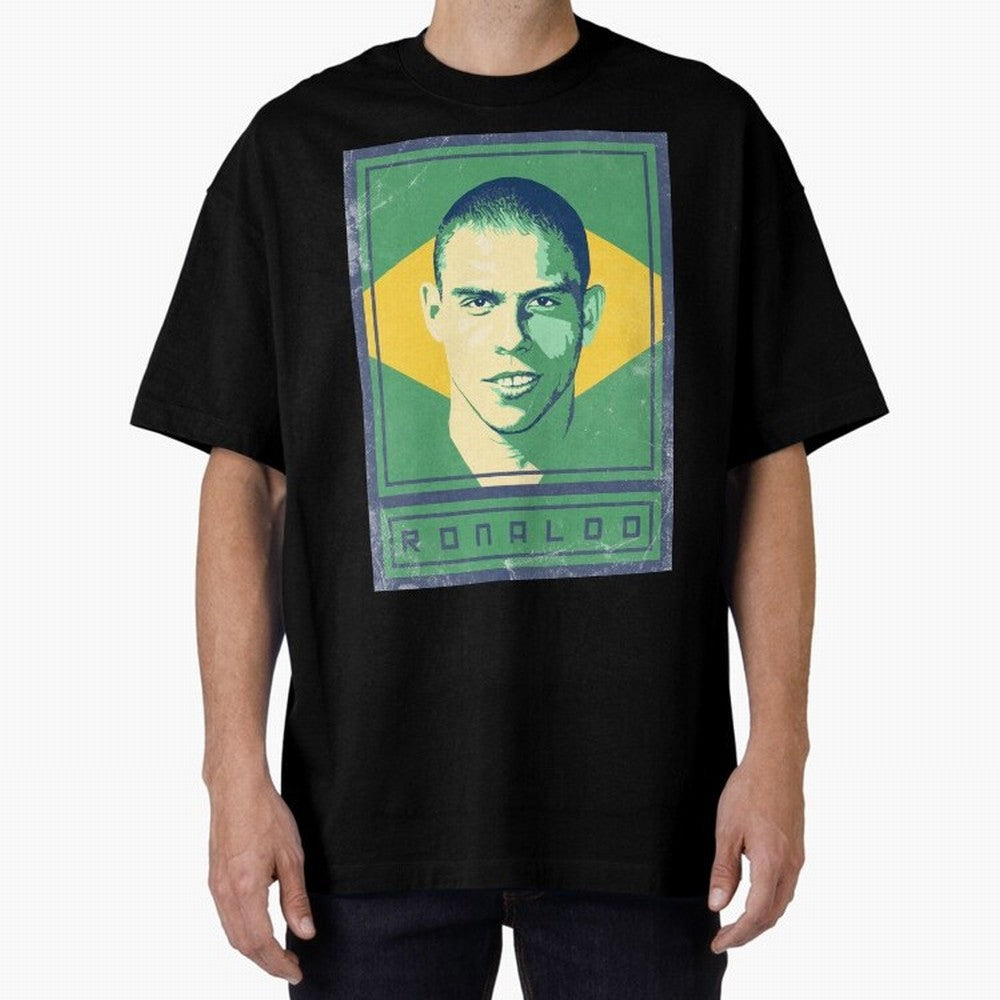 Ronaldo Brasil Oversized T-Shirt Honor the Football Icons of Global Football Passion for FIFA World Cup 2026 Group Stage, with Messi, Brazil, Portugal and Argentina, Vintage Soccer Flavor, Modern Football Stars, National Flags and Final Night
