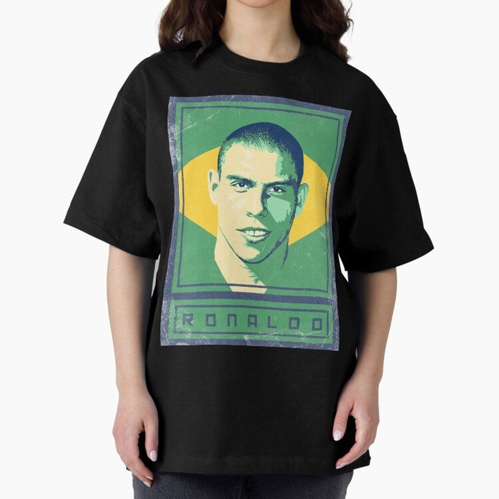 Ronaldo Brasil Oversized T-Shirt Honor the Football Icons of Global Football Passion for FIFA World Cup 2026 Group Stage, with Messi, Brazil, Portugal and Argentina, Vintage Soccer Flavor, Modern Football Stars, National Flags and Final Night