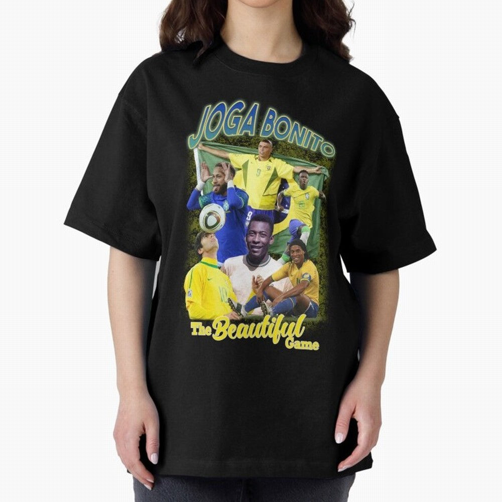 Joga Bonito Brazil Oversized T-Shirt Make Game Day About Match Day Hype around FIFA World Cup 2026, Haaland and Mbappe, Argentina, Football History, Final Match Energy, Crowd Noise and Once in a Lifetime Moments; Made for Die Hard Supporters,