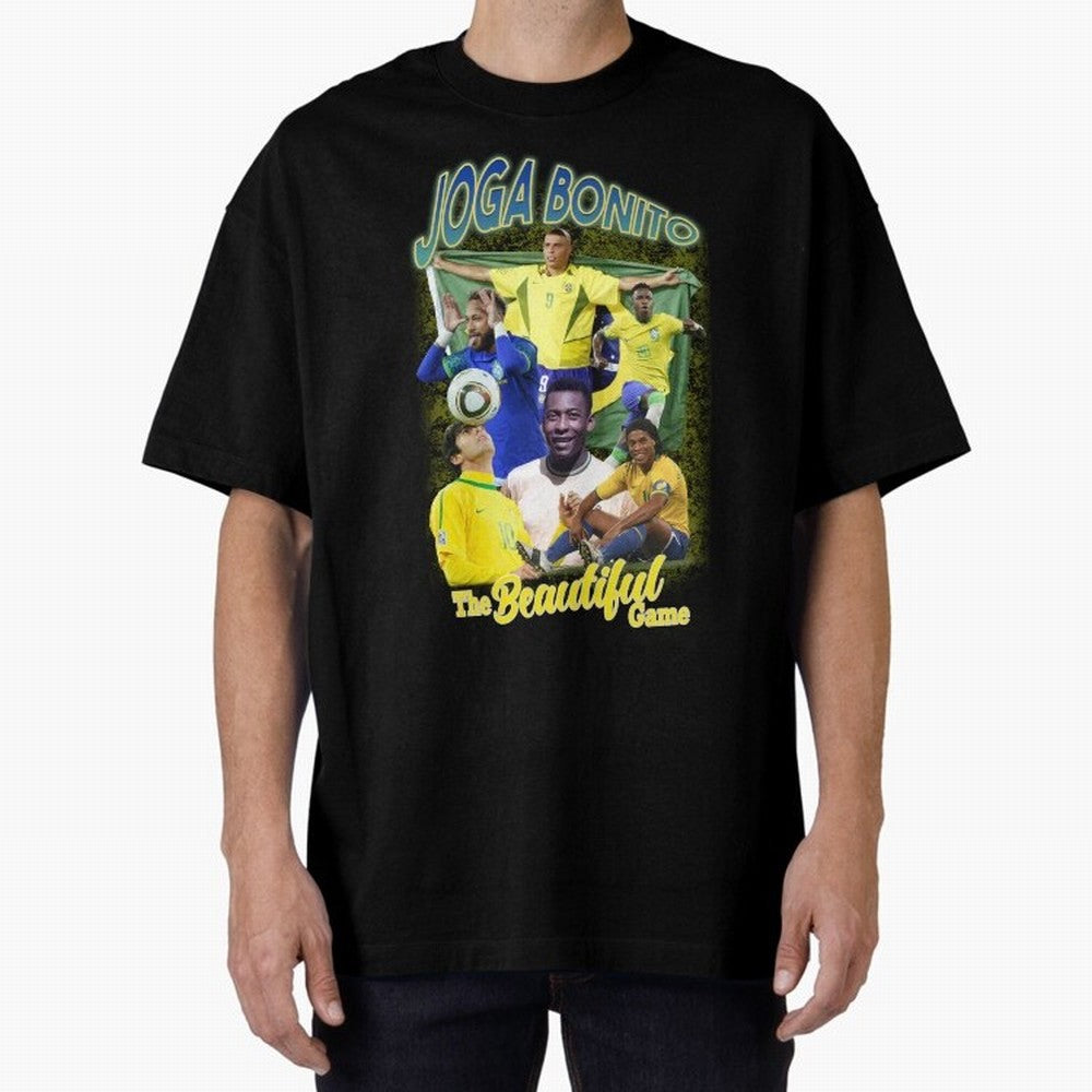 Joga Bonito Brazil Oversized T-Shirt Make Game Day About Match Day Hype around FIFA World Cup 2026, Haaland and Mbappe, Argentina, Football History, Final Match Energy, Crowd Noise and Once in a Lifetime Moments; Made for Die Hard Supporters,