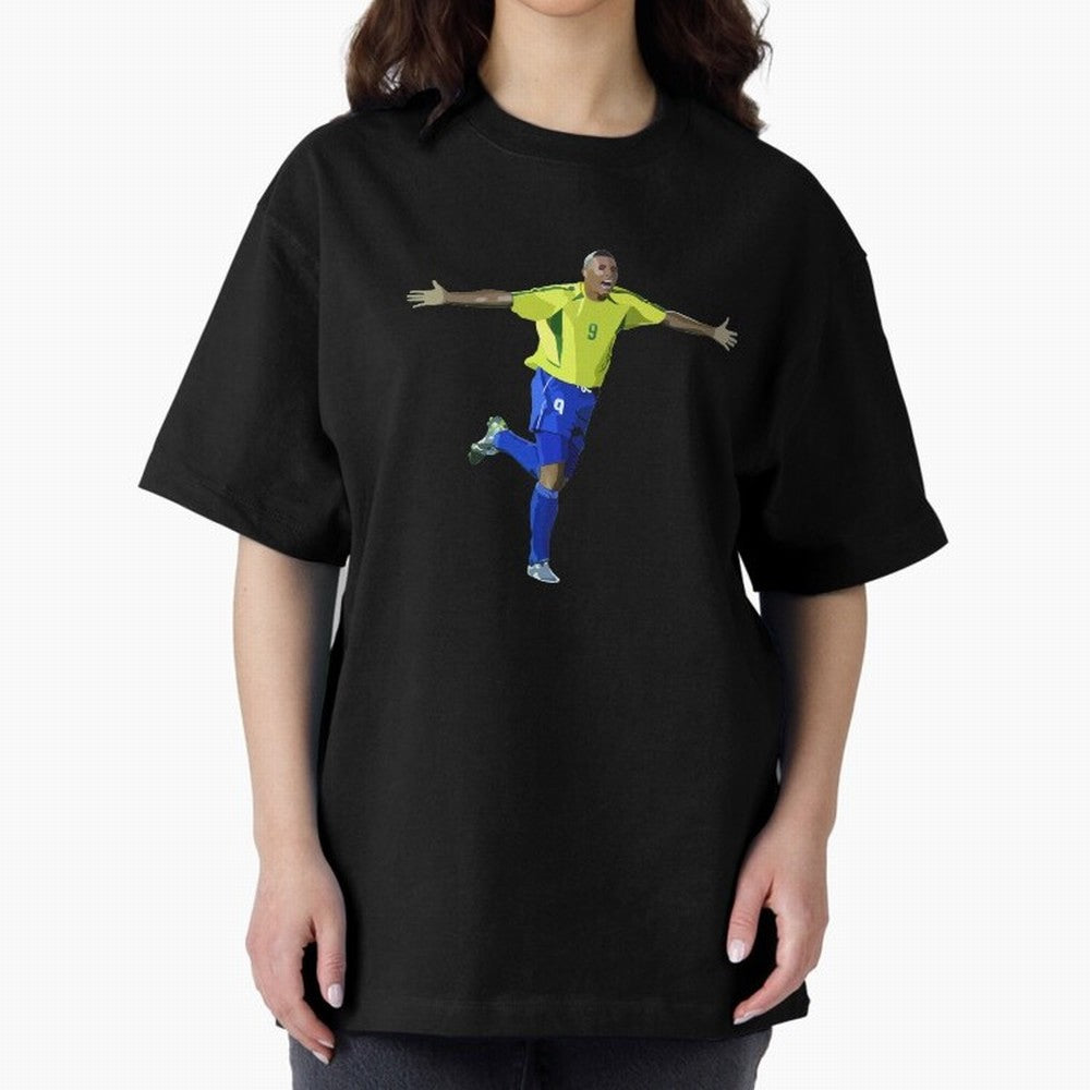 Brazilian Legend Ronaldo Oversized T-Shirt Bring Home Global Football Passion for FIFA World Cup 2026, Connected to Haaland, Portugal, Spain and Germany, Retro Football Energy, Iconic Rivalries, Trophy Chase Drama and Stadium Atmosphere; Made for