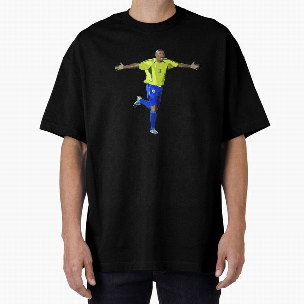 Brazilian Legend Ronaldo Oversized T-Shirt Bring Home Global Football Passion for FIFA World Cup 2026, Connected to Haaland, Portugal, Spain and Germany, Retro Football Energy, Iconic Rivalries, Trophy Chase Drama and Stadium Atmosphere; Made for