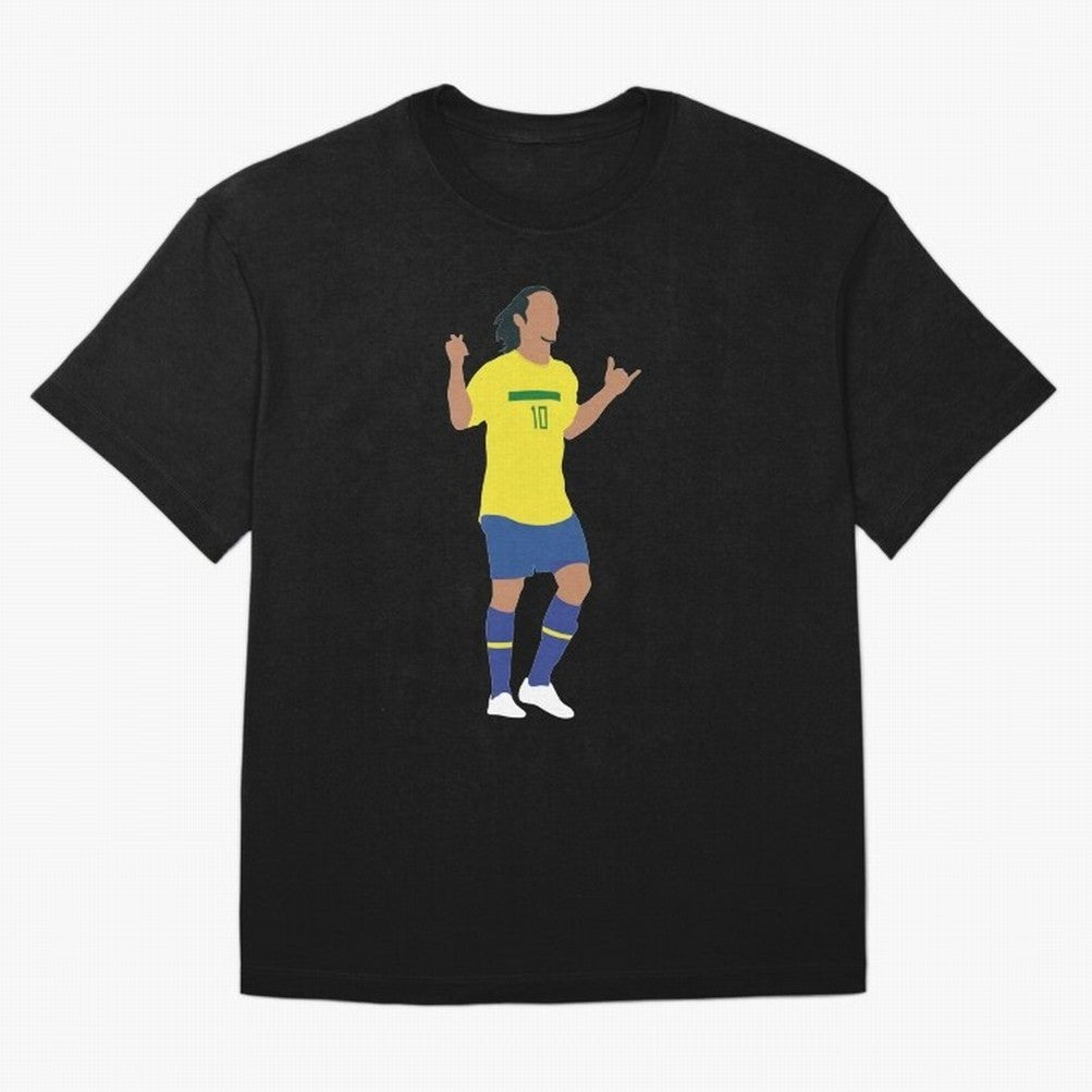 Ronaldinho. Brazil Football. Oversized T-Shirt Showcase FIFA World Cup 2026 Spirit, Built around Argentina and Brazil, Mbappe and Neymar, Championship Spirit, Famous Goals, Roaring Crowds and International Football Unity; Built for Supporters
