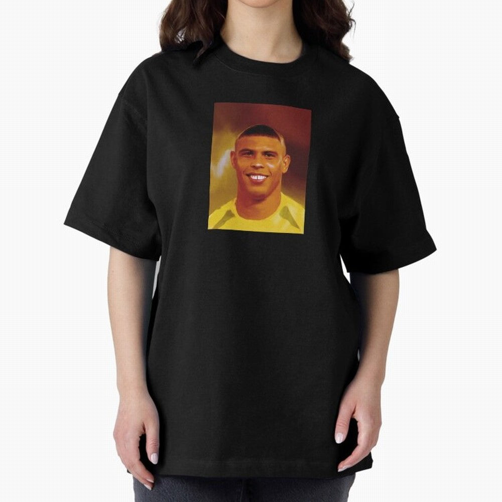 Ronaldo Nazario Digital Painting Oversized T-Shirt Embrace FIFA World Cup 2026 USA Canada Mexico for Fans of Haaland and England and Germany, Bringing Match Day Excitement, Supporter Culture, Golden Goals and Global Football Passion; Ideal for