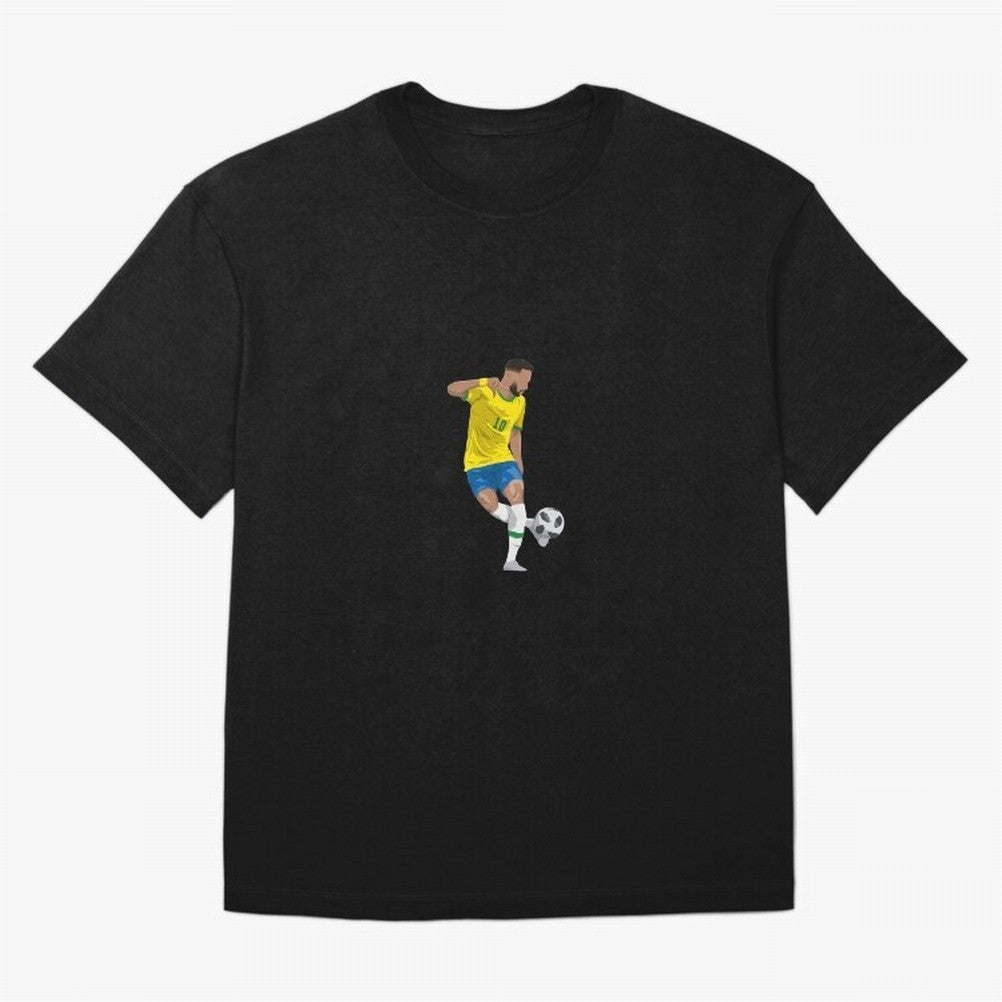 Neymar JR Minimalist Oversized T-Shirt Feel the Trophy Chase of Global Football Passion for FIFA World Cup 2026 USA Canada Mexico, Filled with Cristiano Ronaldo, Spain and Netherlands, Sports Nostalgia, International Competition, Famous Players and
