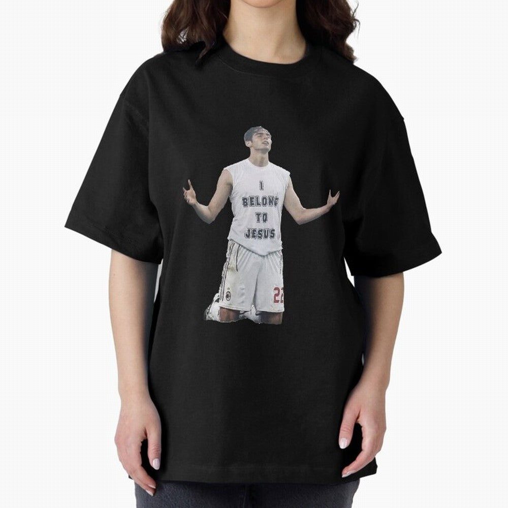 Ricardo Kaka wearing  I belong to Jesus  t-shirt sticker for football lovers Oversized T-Shirt Celebrate Golden Goal Energy in FIFA World Cup 2026 Capturing Haaland and Mbappe, Brazil Energy, Sports Nostalgia, International Competition, Famous