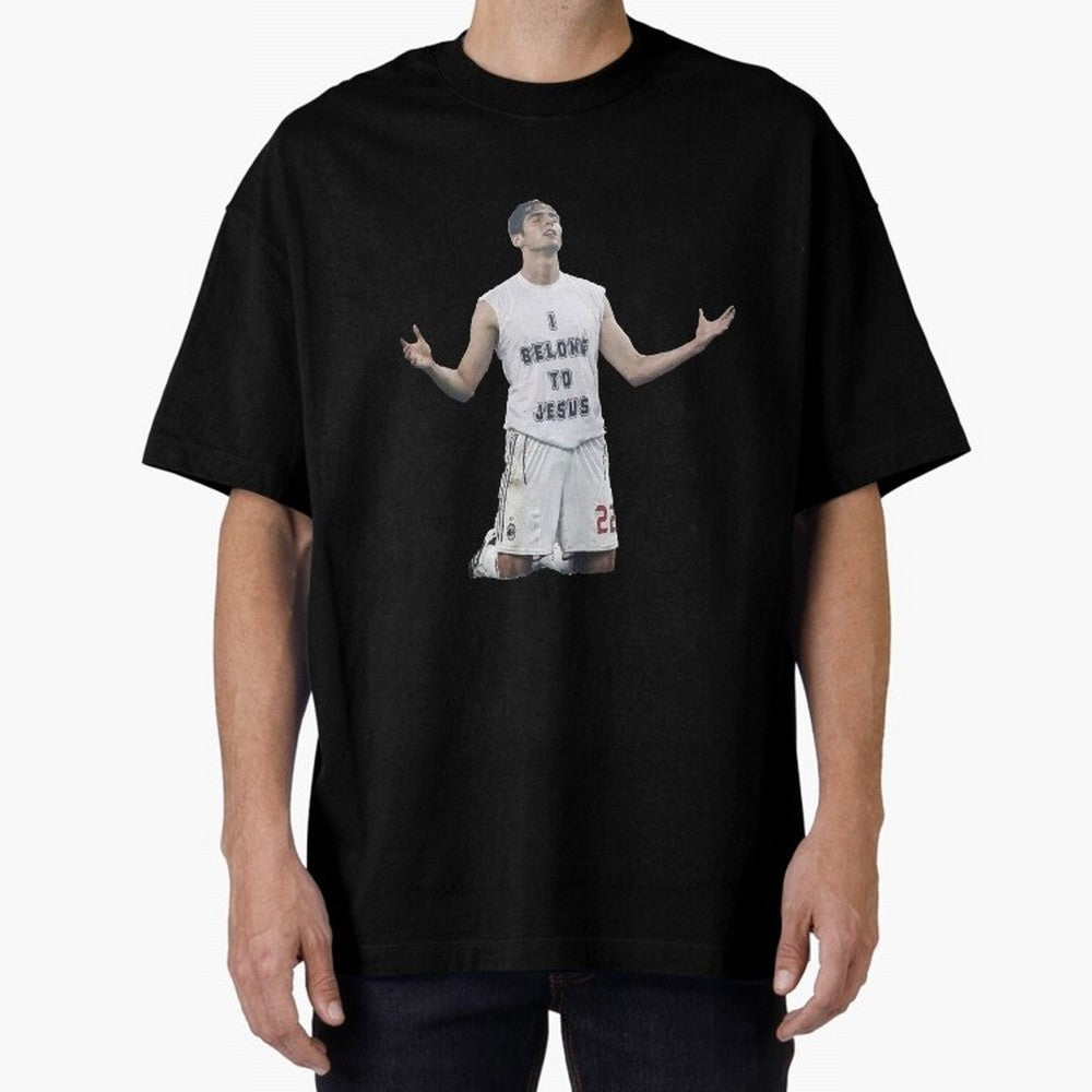 Ricardo Kaka wearing  I belong to Jesus  t-shirt sticker for football lovers Oversized T-Shirt Celebrate Golden Goal Energy in FIFA World Cup 2026 Capturing Haaland and Mbappe, Brazil Energy, Sports Nostalgia, International Competition, Famous