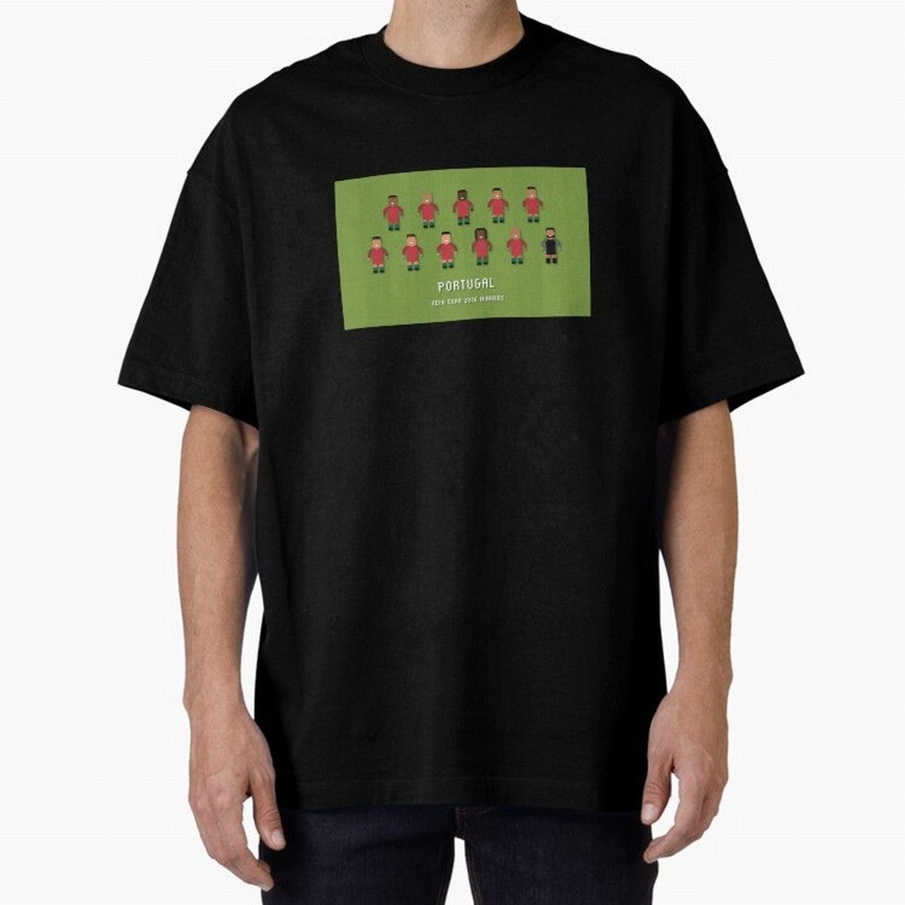 Portugal Euro 2016 Winning Squad Oversized T-Shirt Share the Excitement of FIFA World Cup 2026 Spirit, Highlighting Portugal, Spain and Germany, Mbappe, Match Day Excitement, Supporter Culture, Golden Goals and Global Football Passion; Perfect for