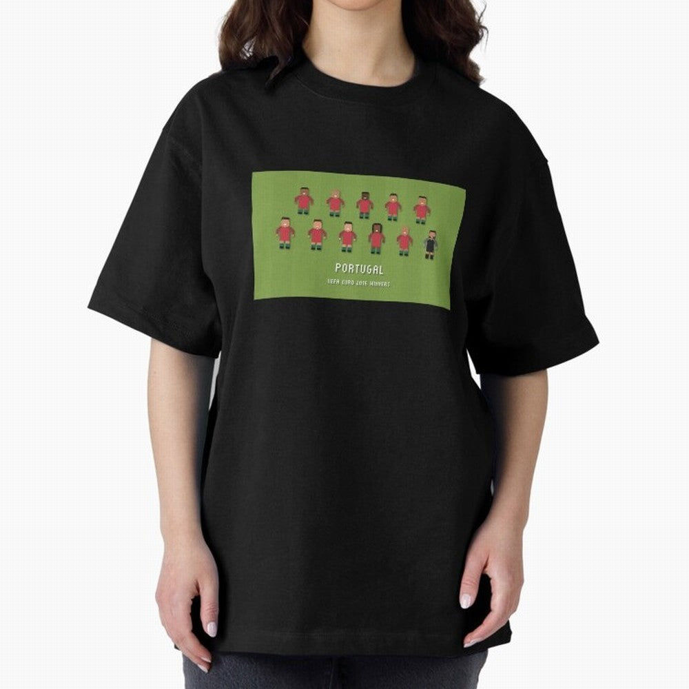 Portugal Euro 2016 Winning Squad Oversized T-Shirt Share the Excitement of FIFA World Cup 2026 Spirit, Highlighting Portugal, Spain and Germany, Mbappe, Match Day Excitement, Supporter Culture, Golden Goals and Global Football Passion; Perfect for