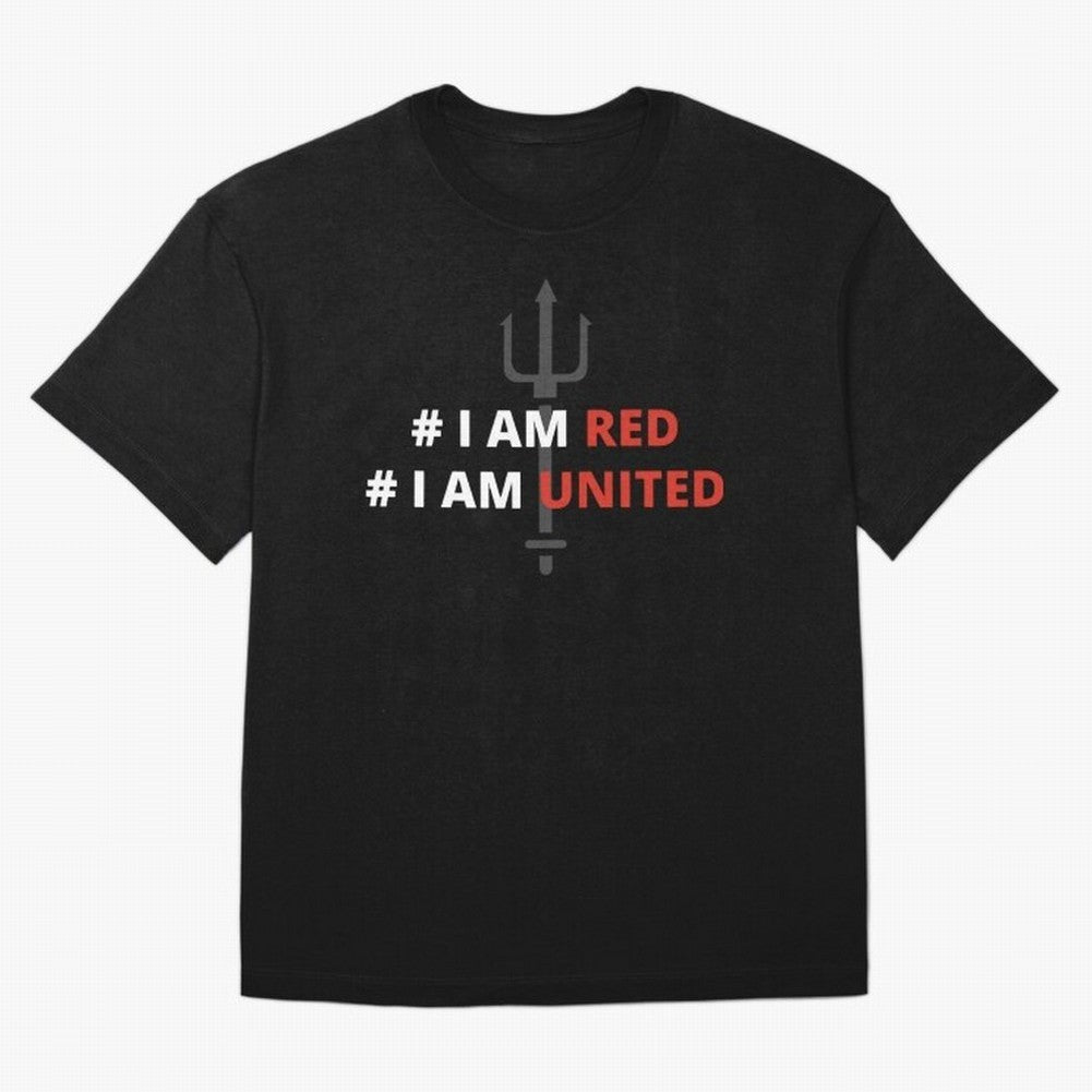I am red, I am United Oversized T-Shirt Enjoy the FIFA World Cup 2026 Group Stage Journey through Messi and Cristiano Ronaldo Highlights, Spain Pride, Fan Favorite Moments, National Team Passion, Big Match Drama and Soccer History; Created for