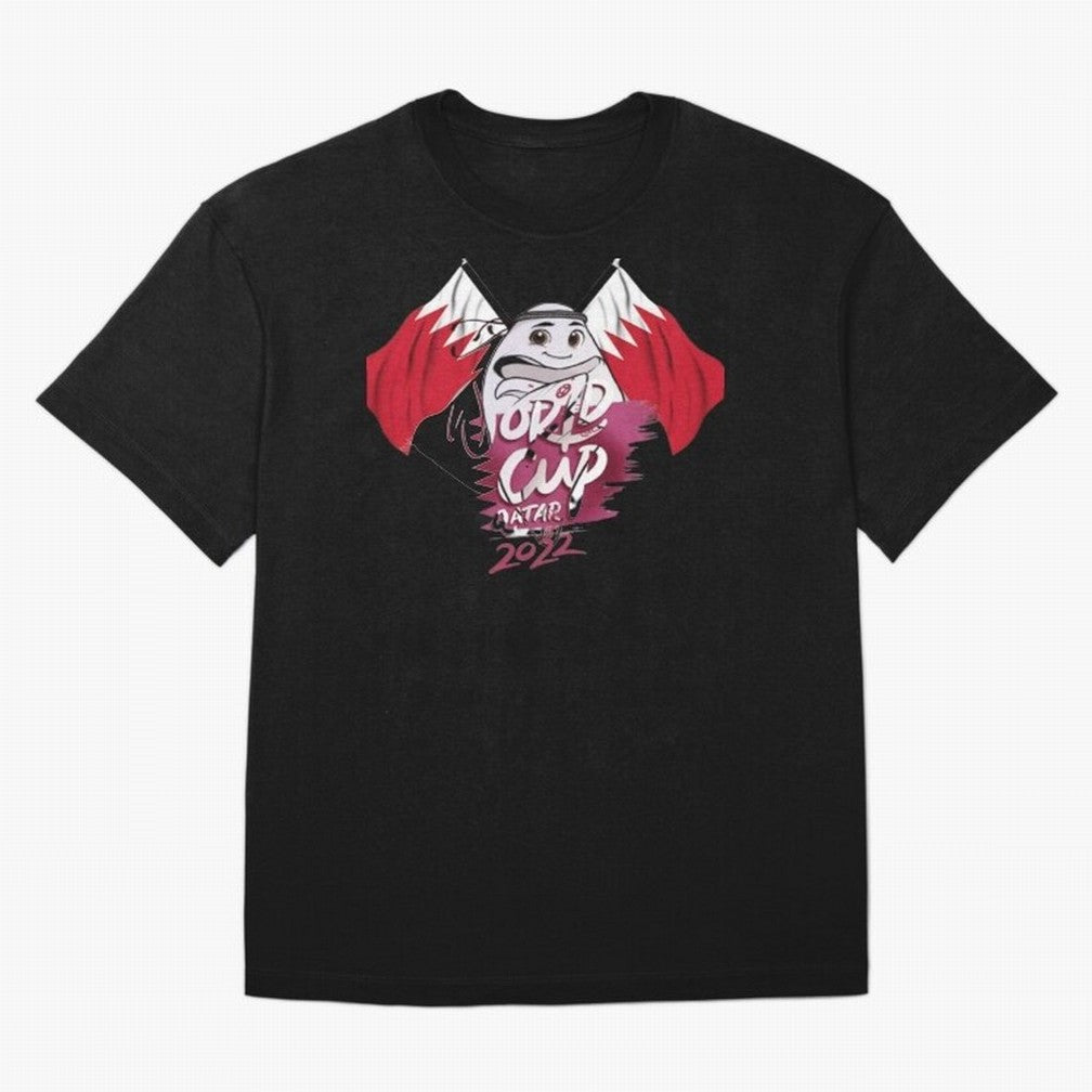 qatar mascot Oversized T-Shirt Turn Football Passion into FIFA World Cup 2026 Highlighting Haaland and Mbappe, Spain and Netherlands Energy, Football Festival Excitement, Trophy Ambitions, Country Rivalries and Star Player Buzz; Perfect for People