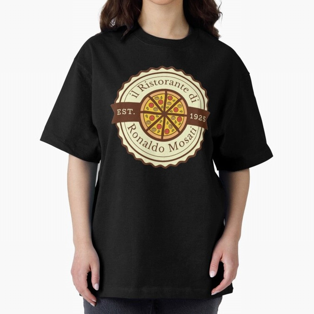 il Ristorante di Ronaldo Mosati Oversized T-Shirt Celebrate the Magic of the FIFA World Cup 2026 Journey through CR7 and Messi Highlights, Brazil Pride, Vintage Soccer Flavor, Modern Football Stars, National Flags and Final Night Emotion; Made for