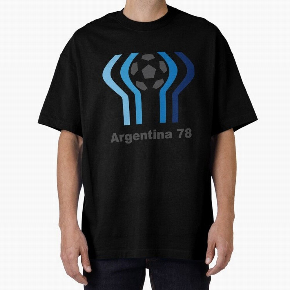 Retro Word Cup Logo1 Oversized T-Shirt Bring World Football Passion into FIFA World Cup 2026 Group Stage Connected to Messi, CR7 and Mbappe, England Energy, Football Festival Excitement, Trophy Ambitions, Country Rivalries and Star Player Buzz;
