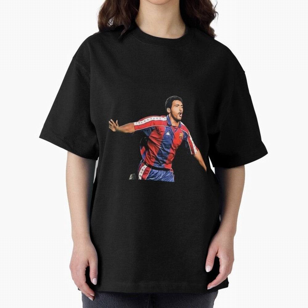 Legends of The Beautiful Game Cartoon Collection Legends Romario Cartoon Artwork162 Oversized T-Shirt Turn Every Weekend Toward the FIFA World Cup 2026 USA Canada Mexico Journey through Haaland and Mbappe Highlights, Spain Pride, Football Festival